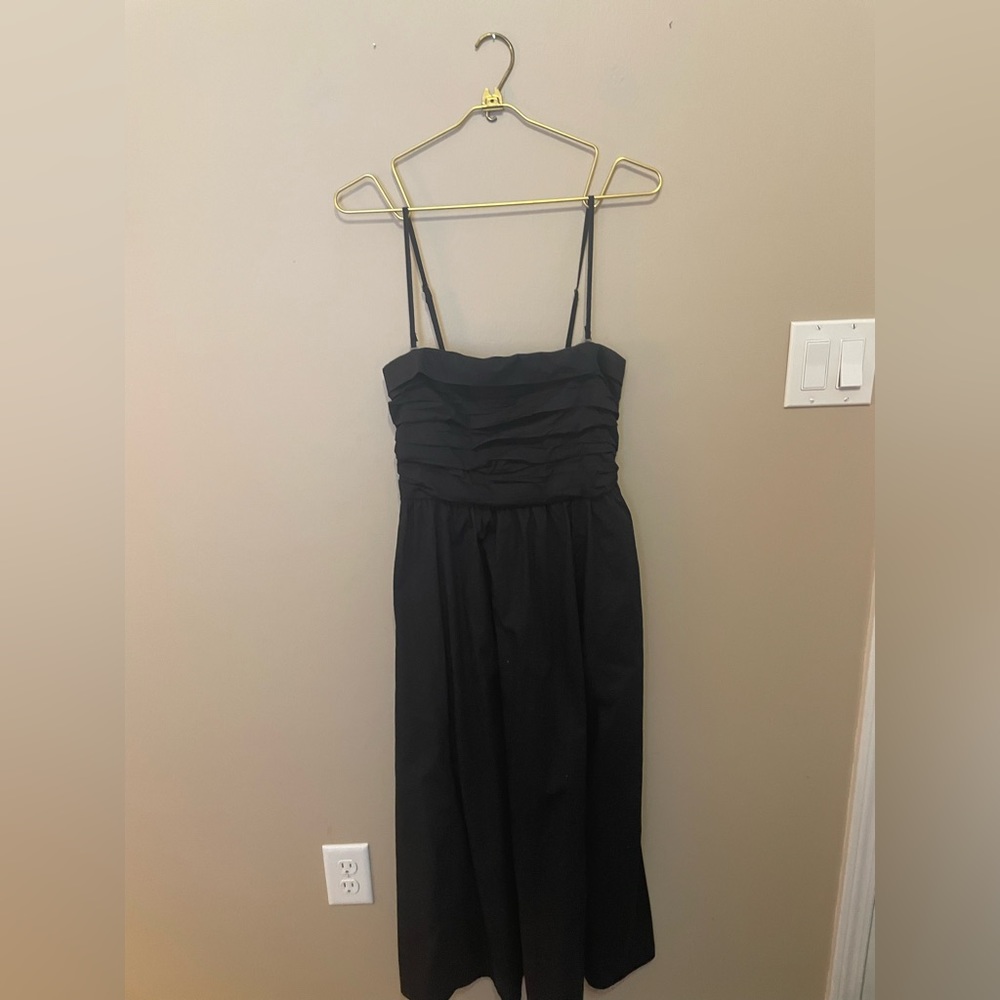 Abercrombie & Fitch Emerson Strapless Poplin Midi Dress
